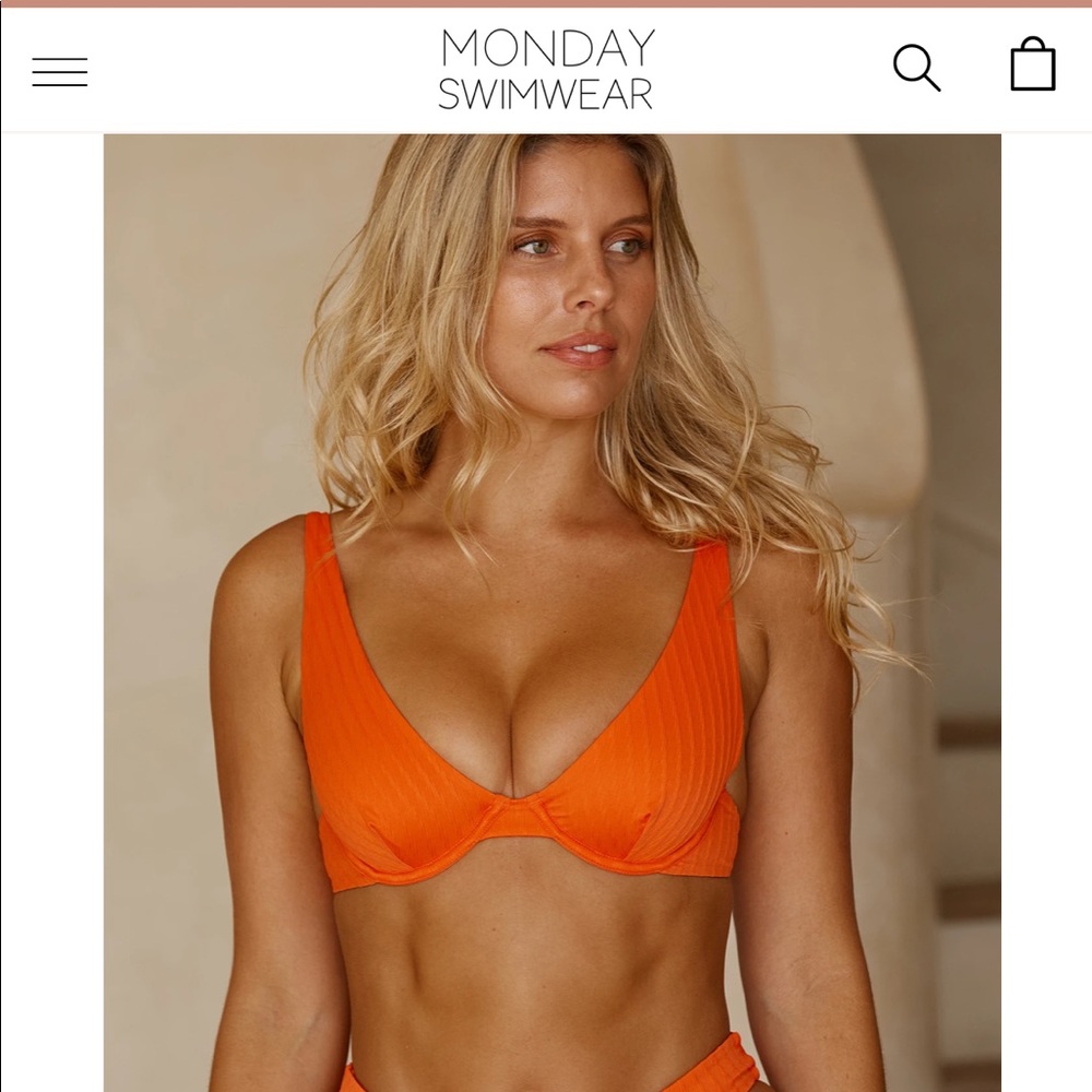 NWT Monday Swimwear Formentera Top in Persimmon